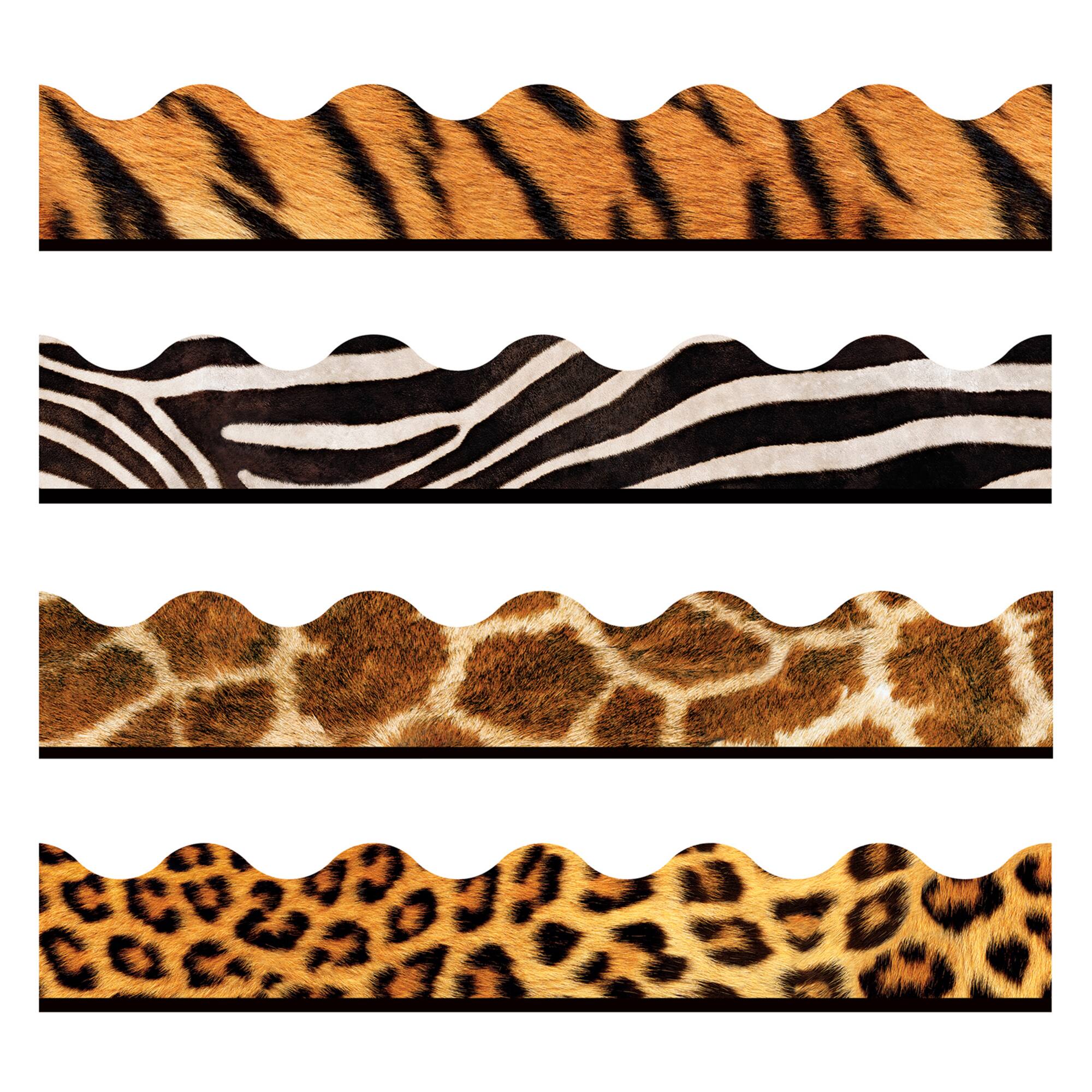 Trend Enterprises® Terrific Trimmers® Animal Prints Border Variety Pack, 312ft.